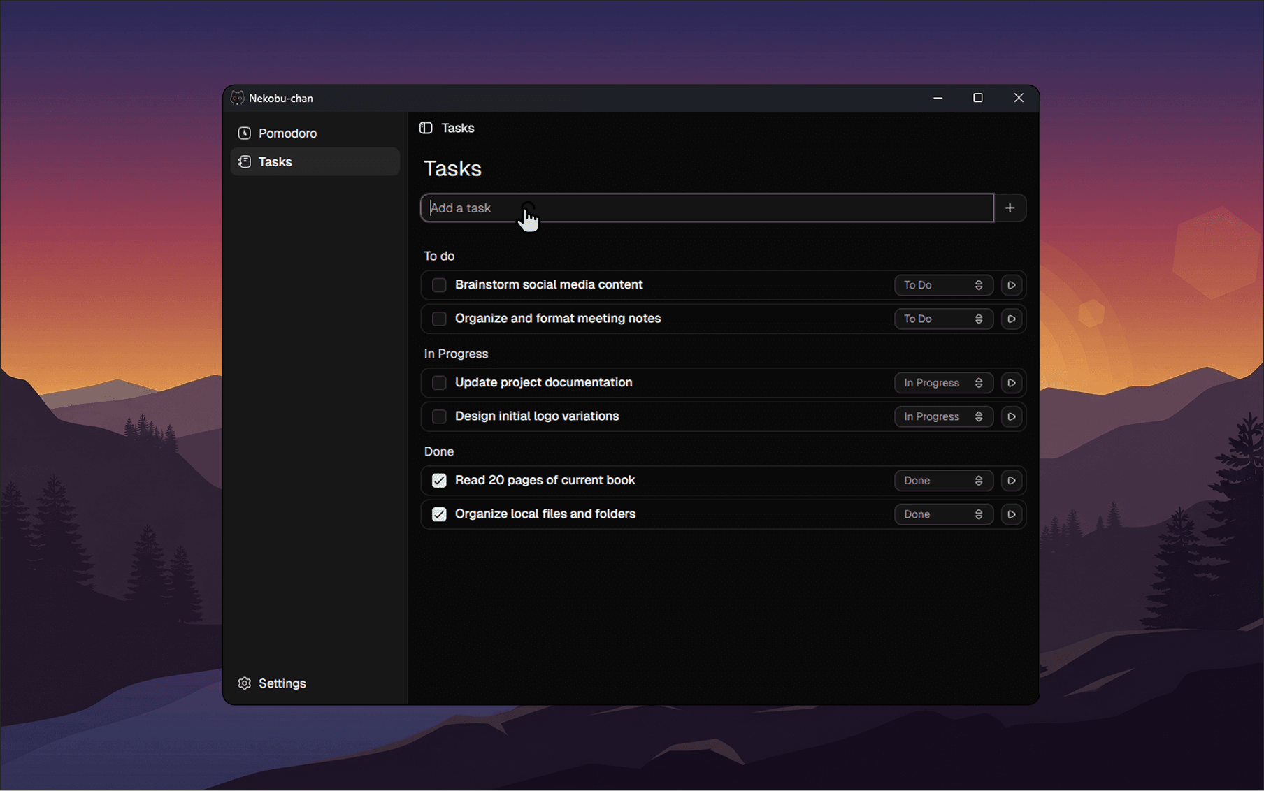 Tasks Page